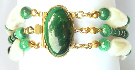 Bracelet de perles de Malachite et Nacre