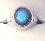 Bague en argent avec opale 'doublet'