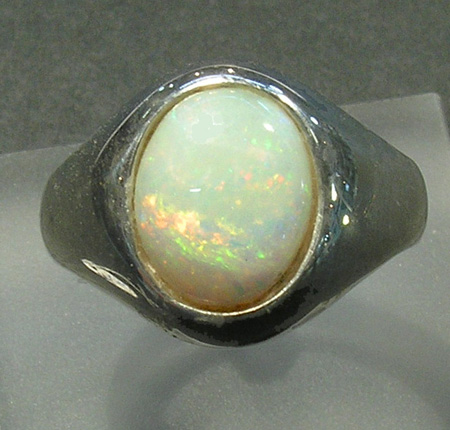 Bague argent d'Opale laiteuse