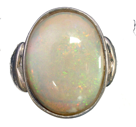 Bague argent opale laiteuse BB106