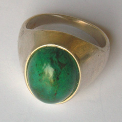 Bague en argent avec chrysocolle BB145