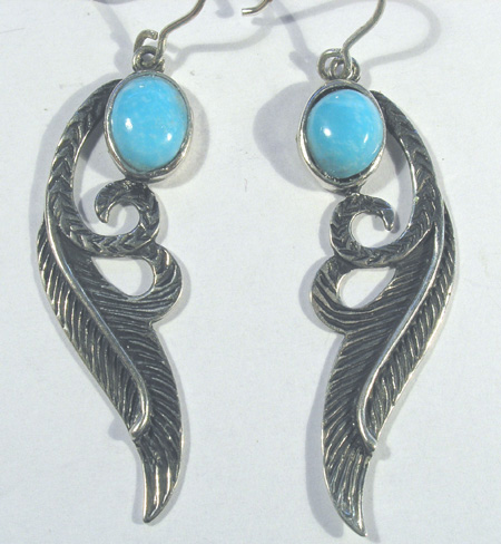 Turquoise and silver earrings BO58
