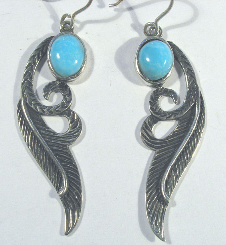 Boucles d'oreilles  argent turquoises BO58