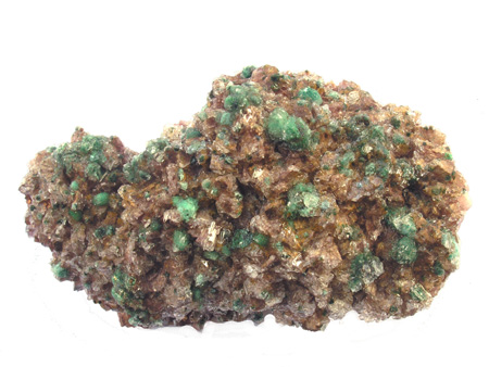 Ankérite avec gyspe et filaments de malachite M2114