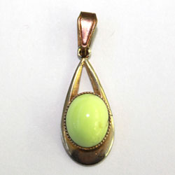 Pendentif surmonté d'une Chrysoprase citronnée BP196