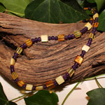 Amethyst and Amber Pearl Necklace