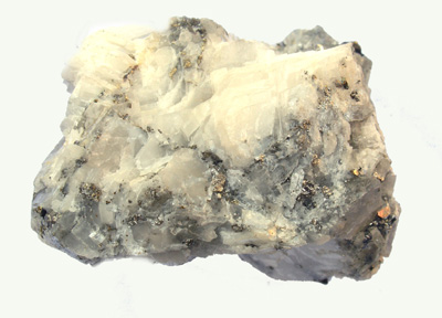 Carrollite, (Carrolite) cristal sur gangue de calcite