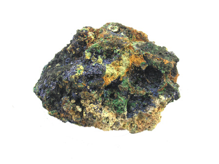 Azurite, malachite avec limonite 