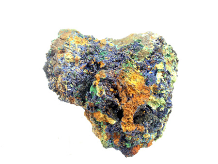 Azurite, malachite avec limonite et  chalcocite