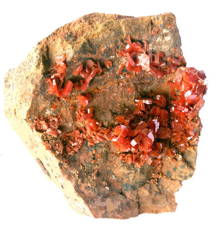 Vanadinite sur roche