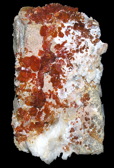 Vanadinite sur Baryte