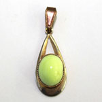 Pendentif surmonté d\'une Chrysoprase citronnée