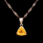 Pendentif en Citrine Facettée montée sur argent