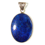 Pendentif Ovale en Lapis-Lazuli monté sur argent