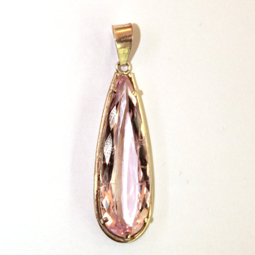 Pendentif en kunzite facettée