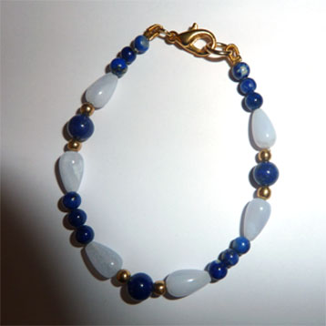 bracelet en lapis-lazuli et calcédoine