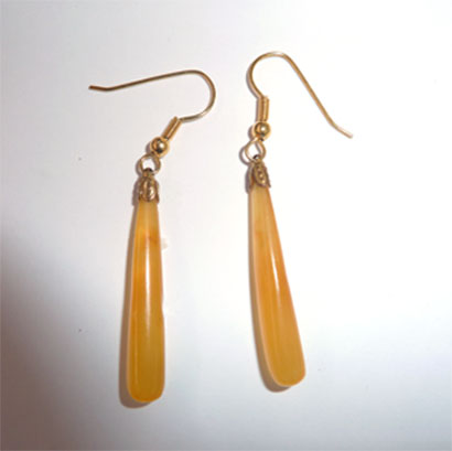 boucles d'oreilles d'ambre jaune  BO209