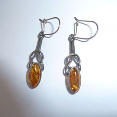 Boucles d'oreilles d'ambre dorée BO202